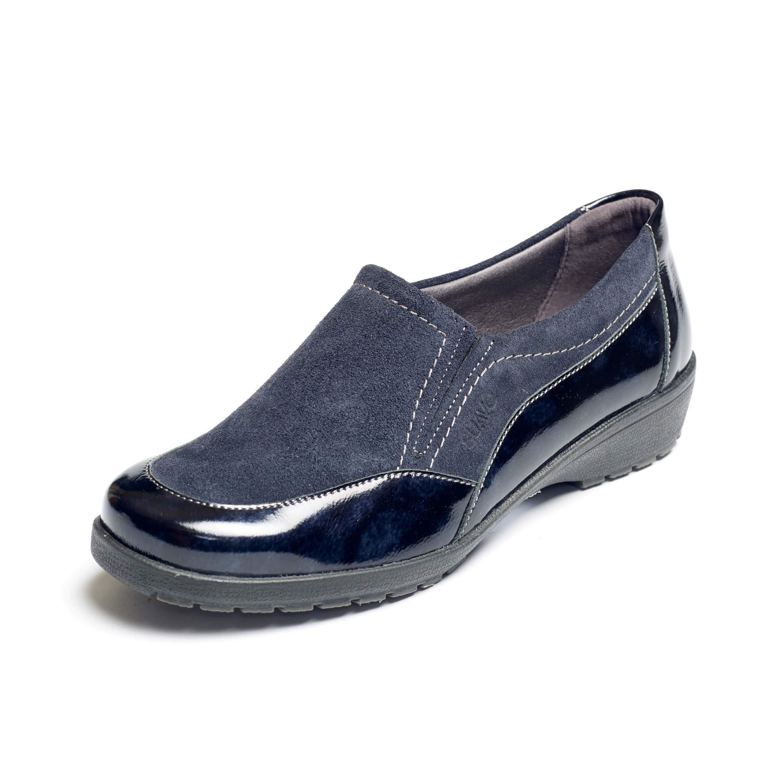 Ladies navy online slip on shoes
